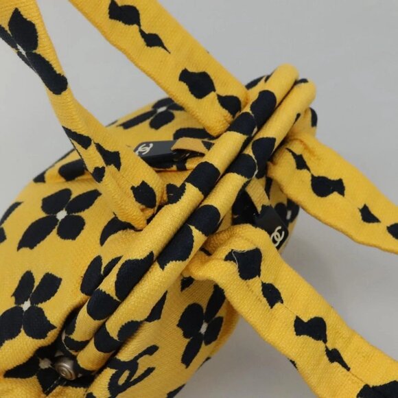 CHANEL Hand Bag Canvas Yellow CC - Picture 11 of 15